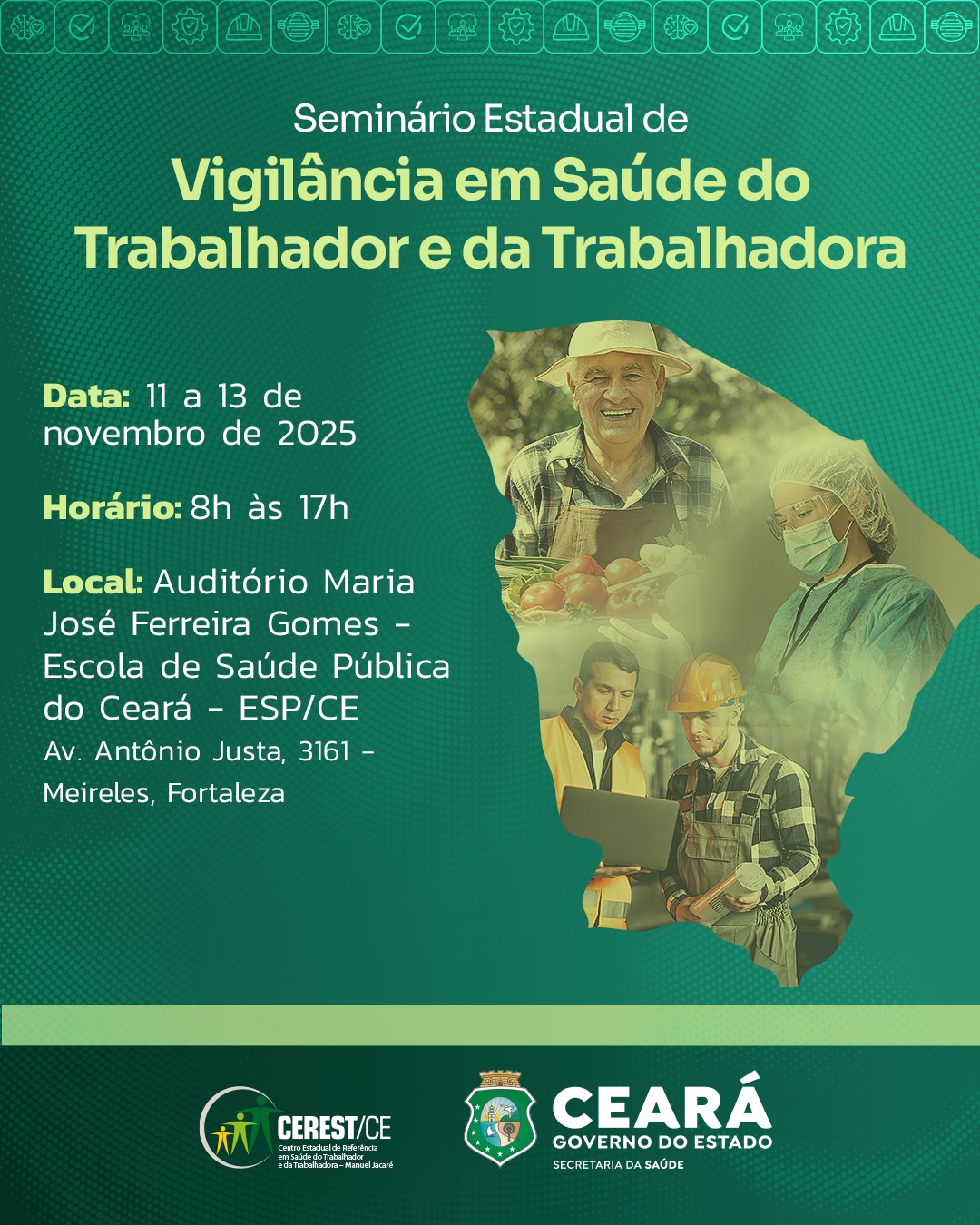 Abertas inscrições para o Seminário Estadual de Vigilância em Saúde do Trabalhador e da Trabalhadora
