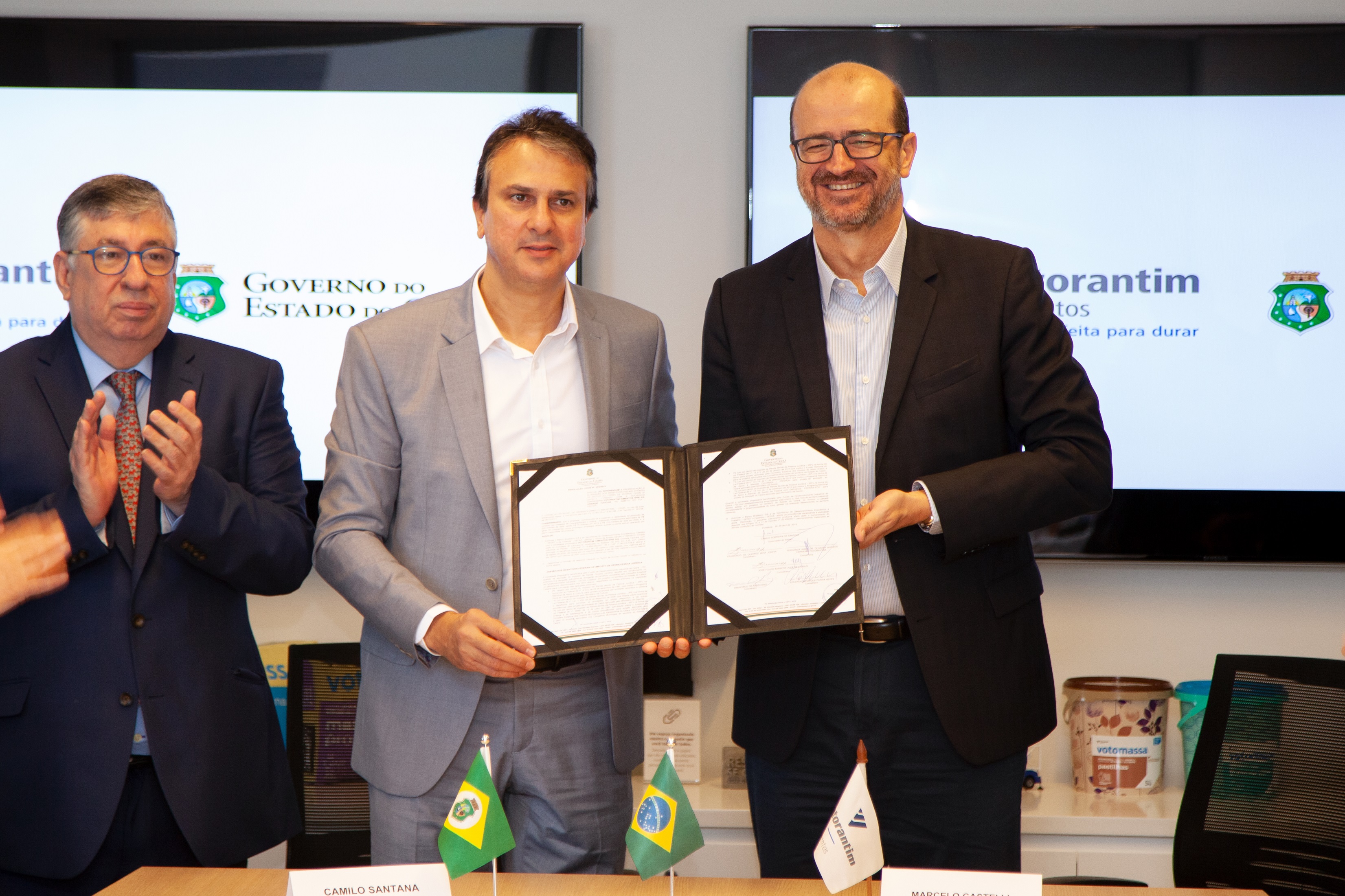 Governador e presidente da Votorantim Cimentos anunciam investimento de R$ 200 milhões para ampliação de fábrica no Pecém