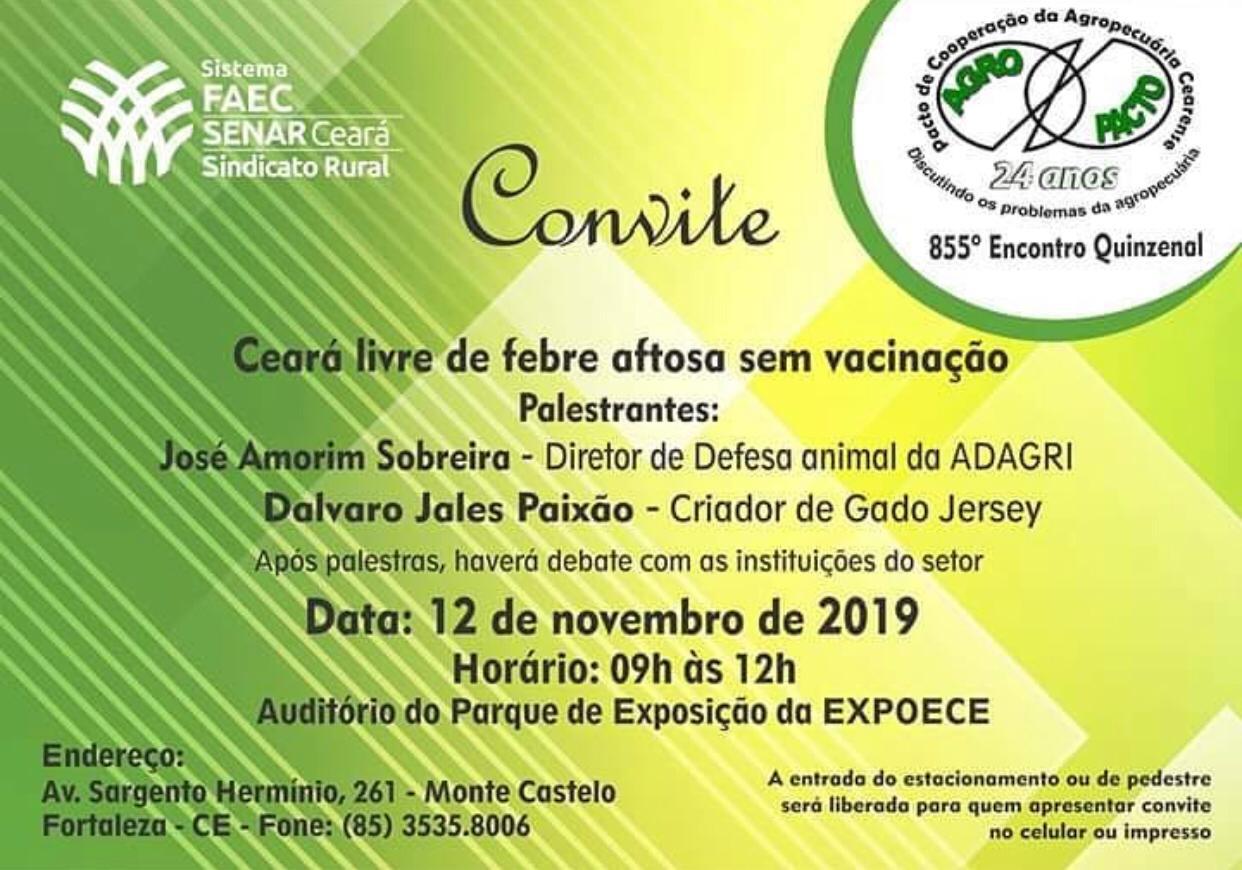 Adagri promove o 1º Fórum Ceará Livre de Febre Aftosa sem Vacinação