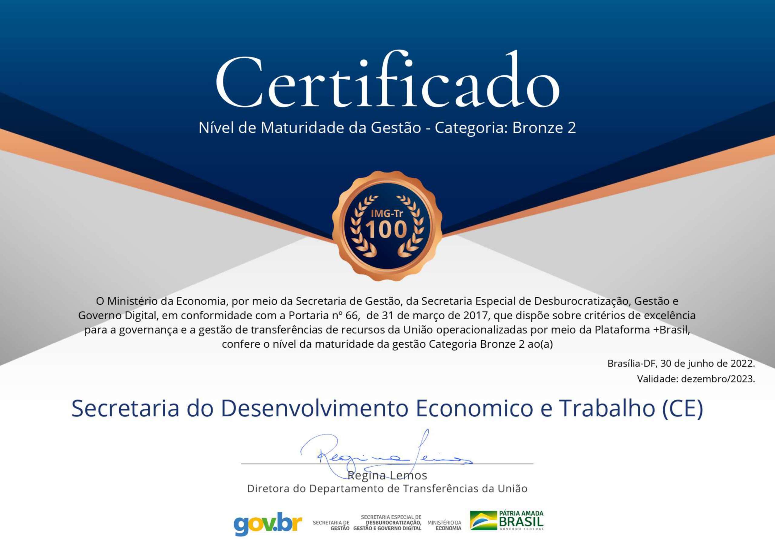 Secretaria do Desenvolvimento Econômico é reconhecida por boa gestão dos recursos públicos