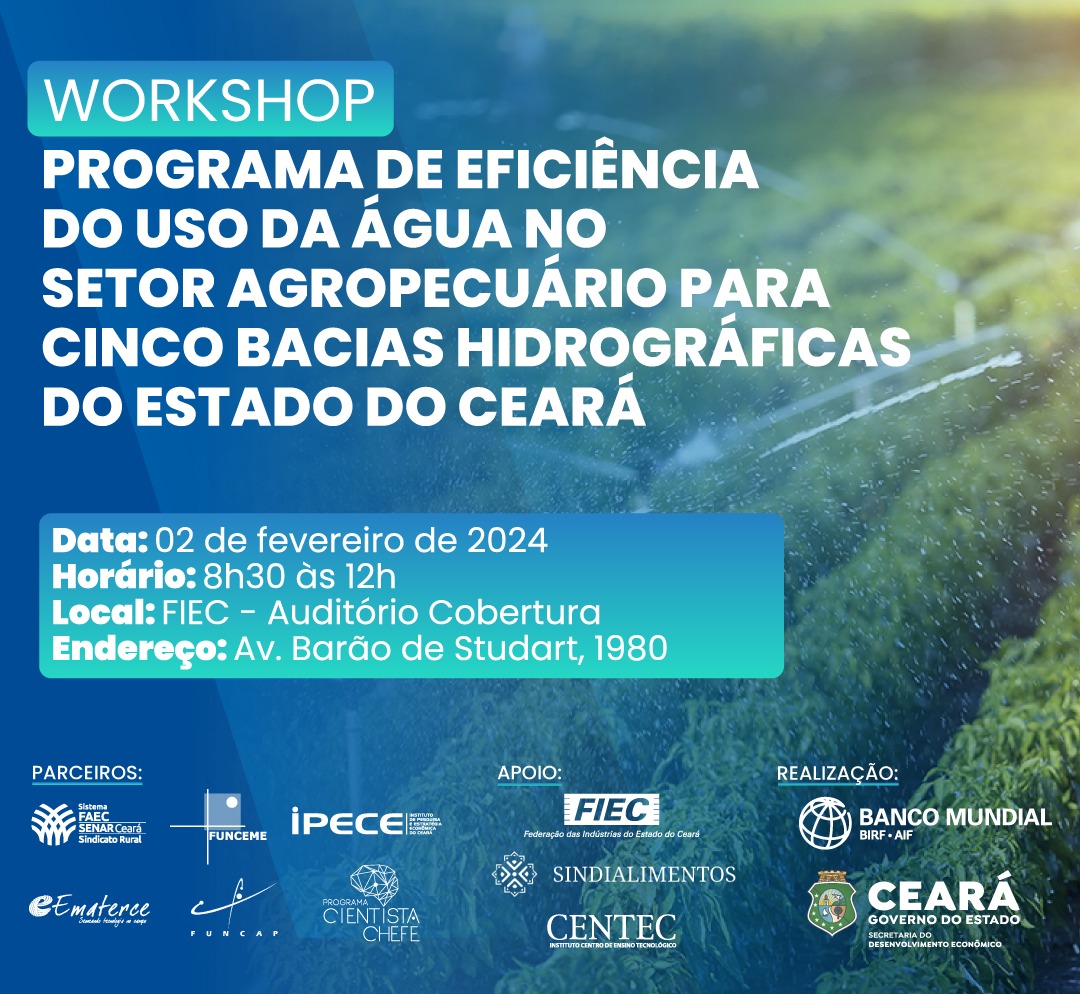 Uso eficiente da água no setor agropecuário é tema de workshop promovido pela SDE