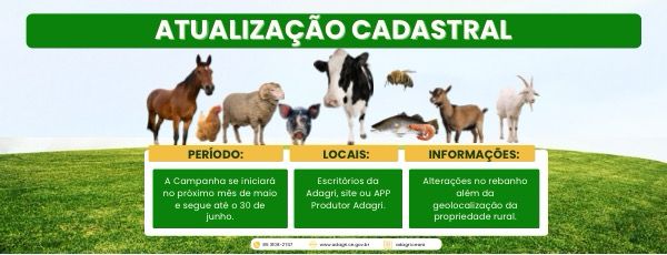 Adagri inicia Campanha de Atualização Cadastral no próximo mês de maio