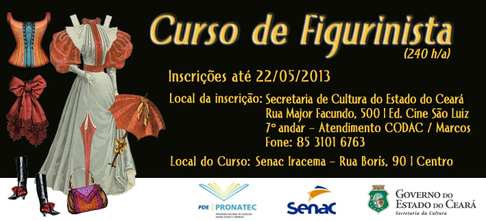 Parceria Secult/Senac oferta curso gratuito de figurinista em Fortaleza