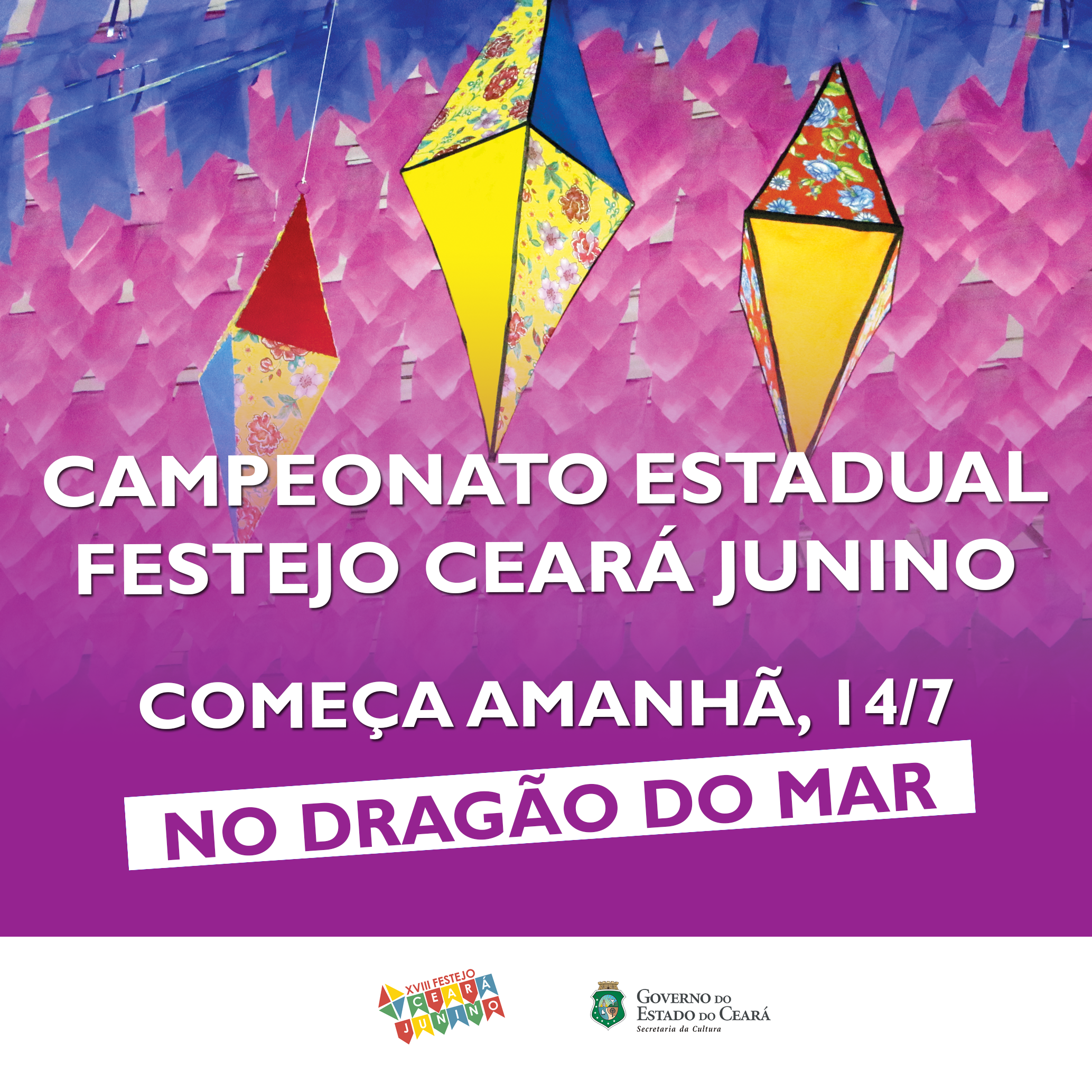 Começa nesta quinta, 14/7, no Dragão do Mar, Campeonato Estadual Festejo Ceará Junino, reunindo as melhores quadrilhas de todo o Estado