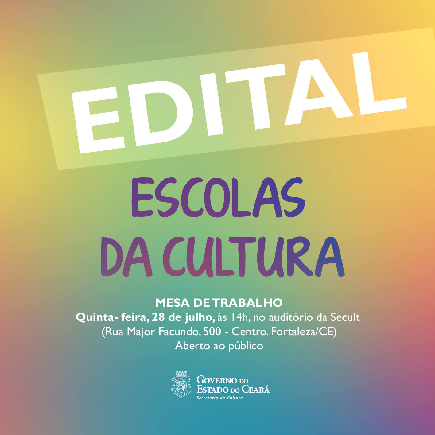 Secult realiza reunião para discutir proposta de edital para o Programa Escolas da Cultura