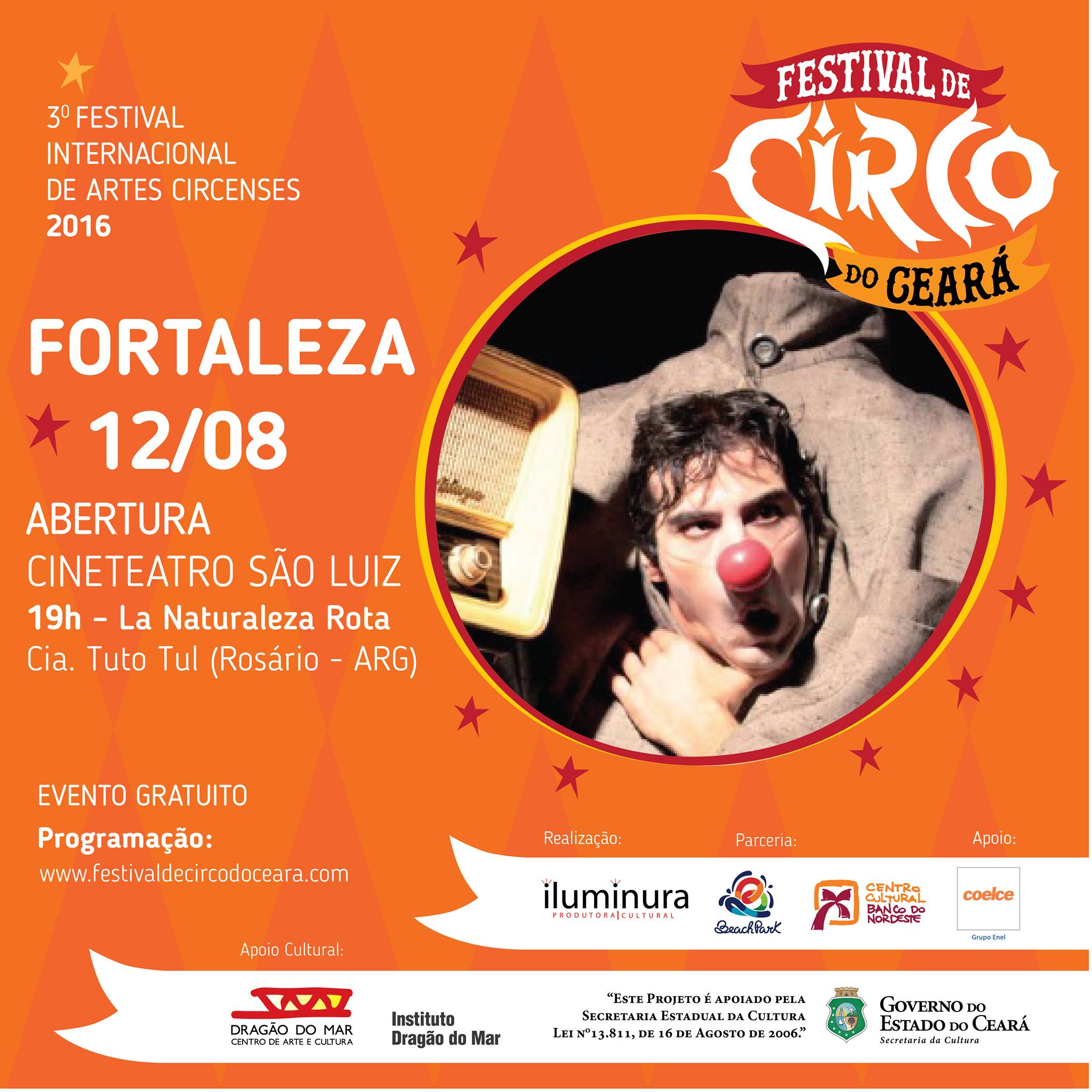 3º Festival de Circo do Ceará começa nesta sexta-feira, 12/8, com abertura no Cineteatro São Luiz