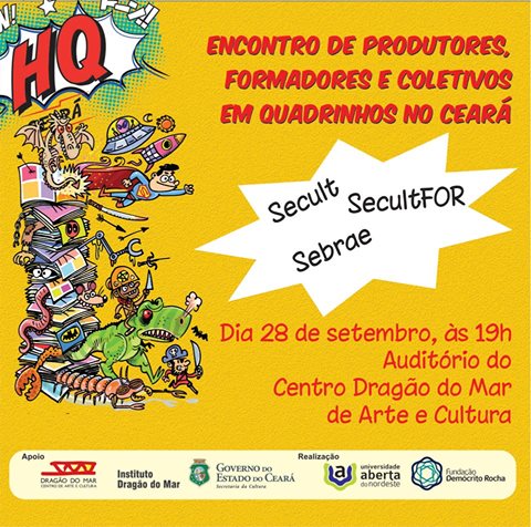 Encontro de Produtores, Formadores e Coletivos em Quadrinhos no Ceará acontece nesta quarta, 28/9, no Centro Dragão do Mar