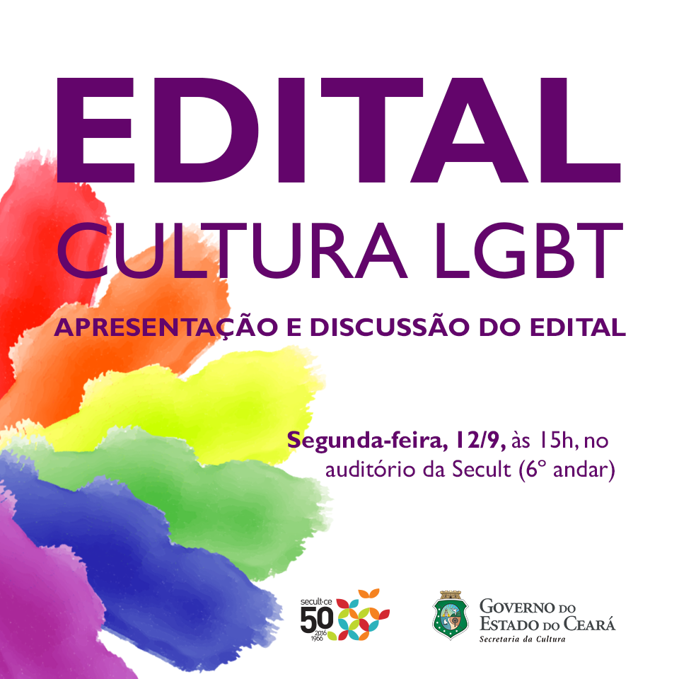 Secult promove segunda, 12/9, debate sobre novo edital de apoio a projetos culturais de temática LGBT