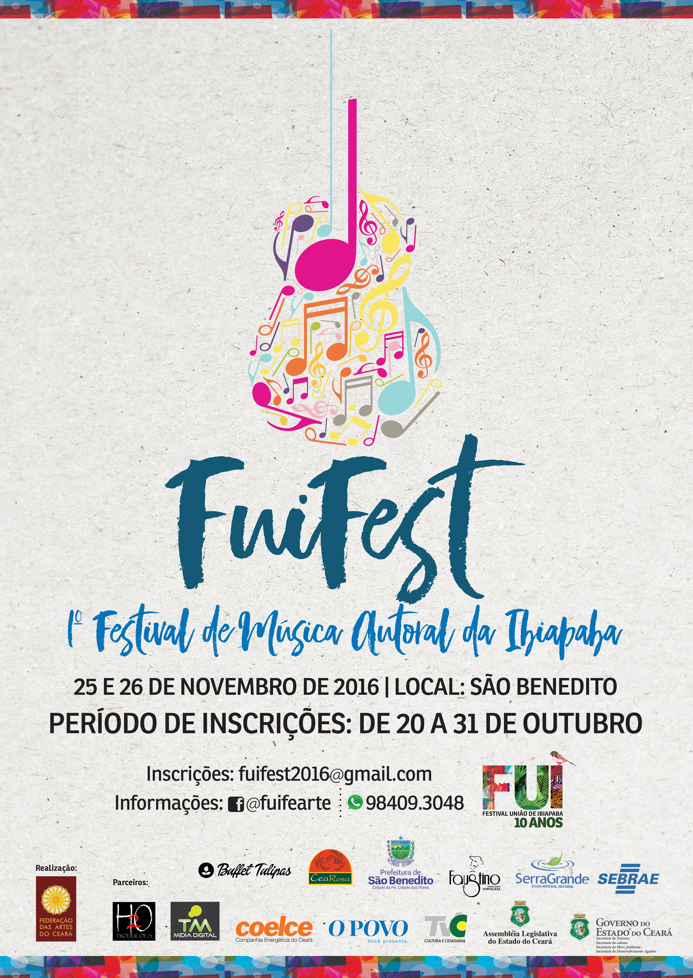 Últimos Dias: Inscrições para o Fuifest – I  Festival de Música Autoral da Região da Ibiapaba