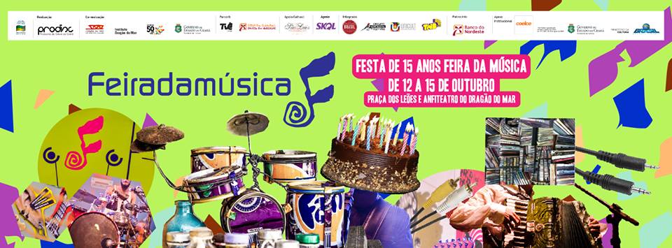 15ª Edição da Feira da Música acontece de 12 a 15 outubro, no Dragão do Mar e Praça dos Leões