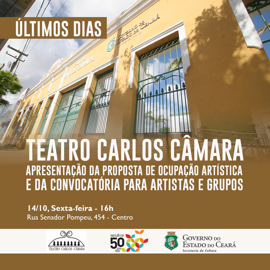 Teatro Carlos Câmara: convocatória para selecionar artistas e grupos	segue aberta até esta sexta, 4/11