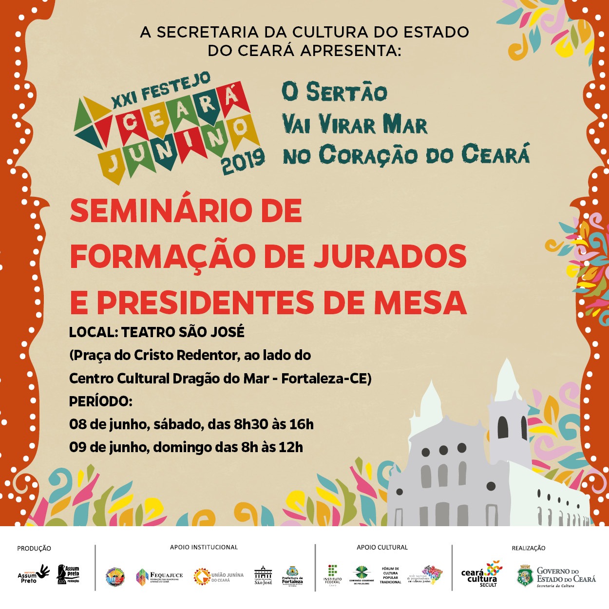 NOVO LOCAL: Seminário de Formação de Jurados e Presidentes de Mesa do XXI Ceará Junino