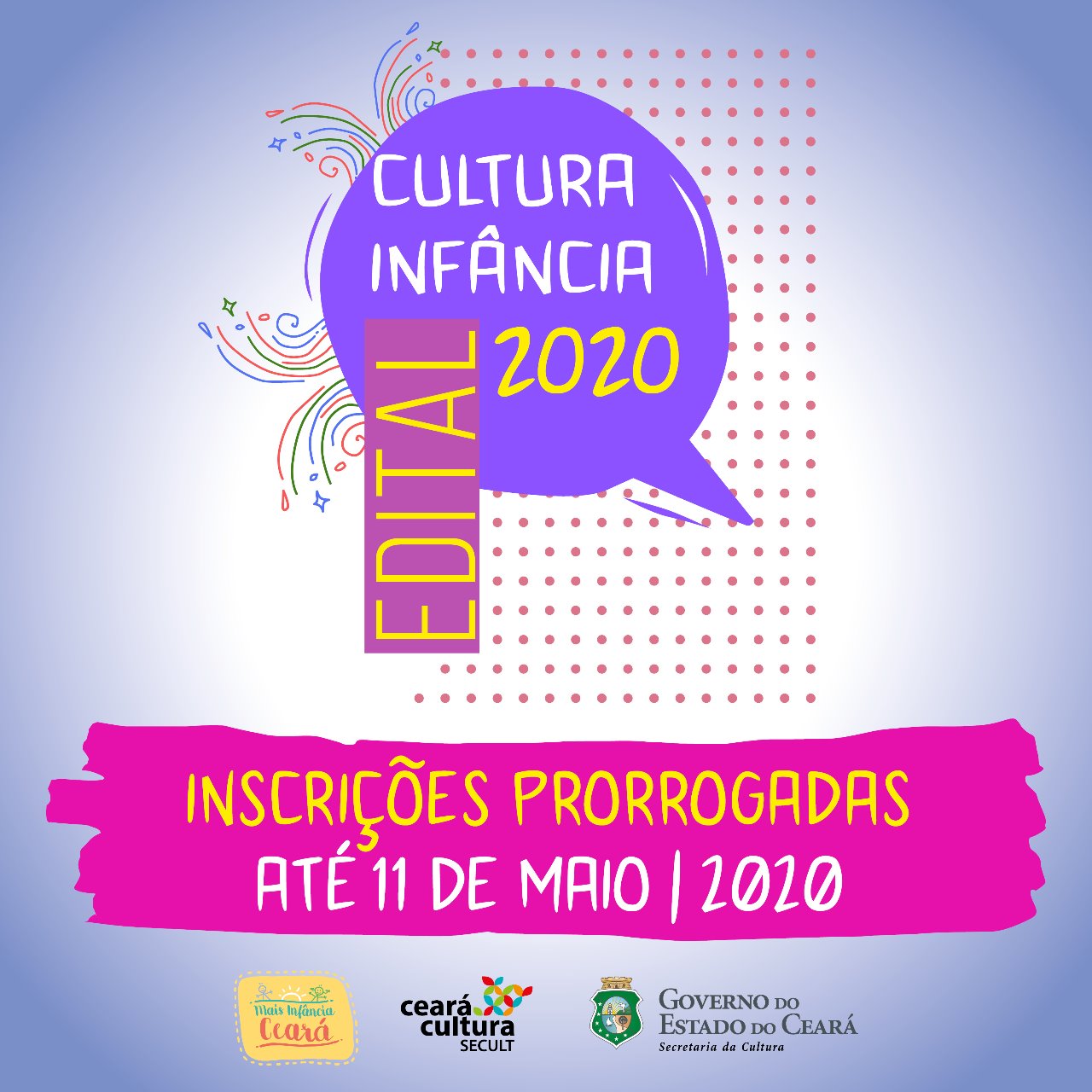 Edital Cultura Infância 2020: Secult prorroga inscrições até 11/5