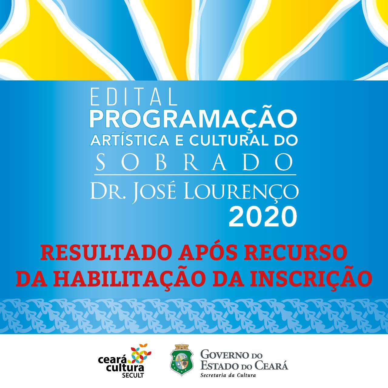 Edital de Programação do Sobrado Dr. José Lourenço: Secult divulga resultado