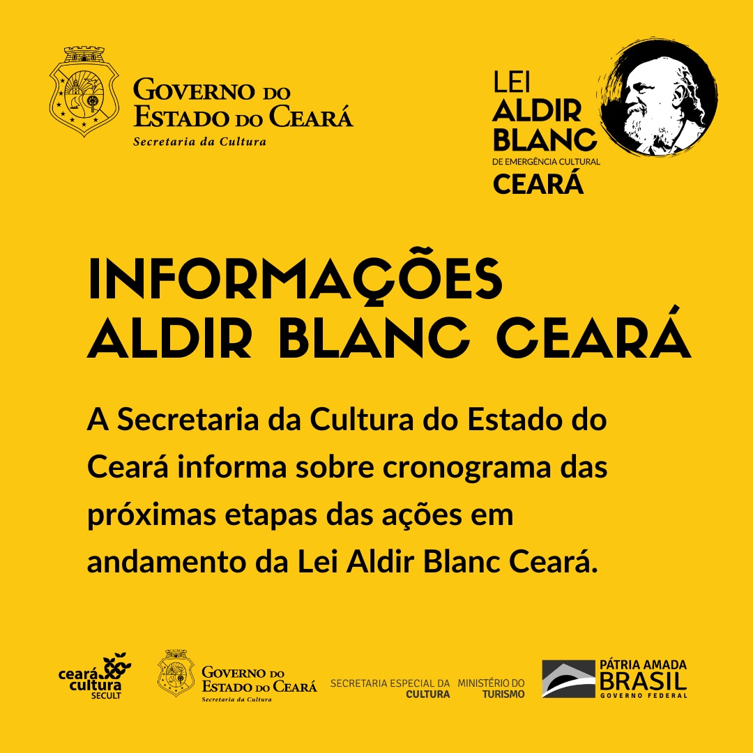 NOTA – Informe sobre cronograma das próximas etapas da Lei Aldir Blanc Ceará
