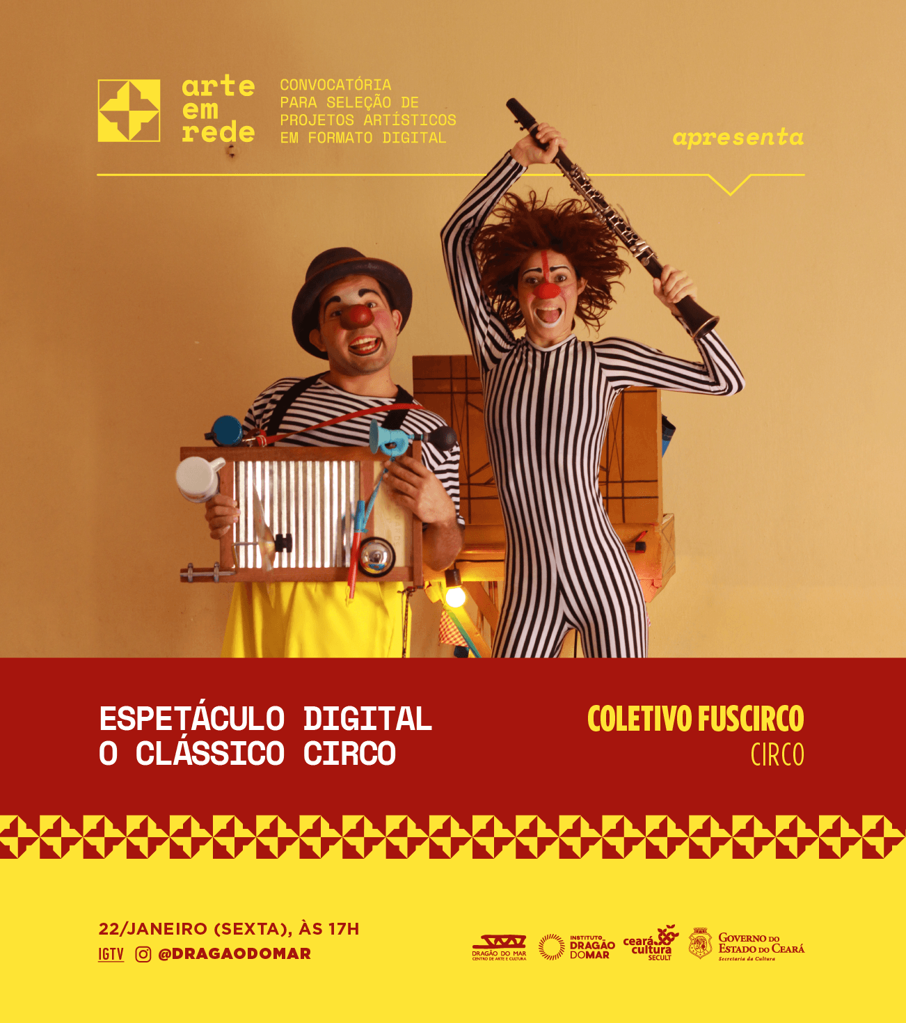 Dragão do Mar apresenta espetáculo circense virtual “O Clássico Circo”, do Coletivo FusCirco, nesta sexta-feira (22)