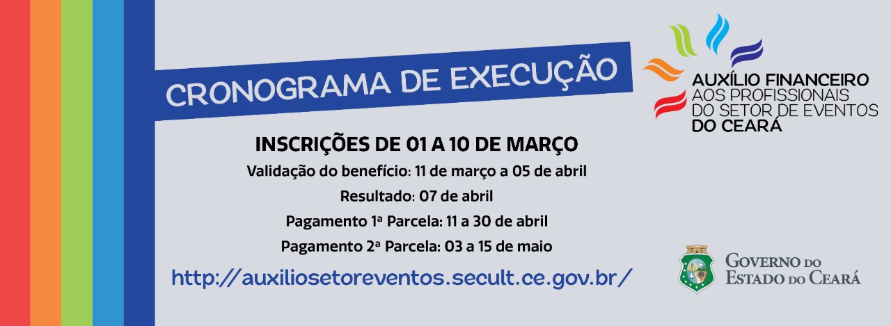 Governo do Estado abre Cadastro para solicitação de auxílio financeiro para os profissionais do Setor de Eventos do Ceará com início na segunda, 1ª de março