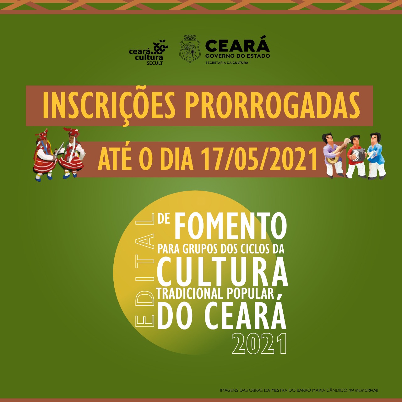 Secult prorroga inscrições de edital para apoio a grupos e artistas da cultura tradicional popular