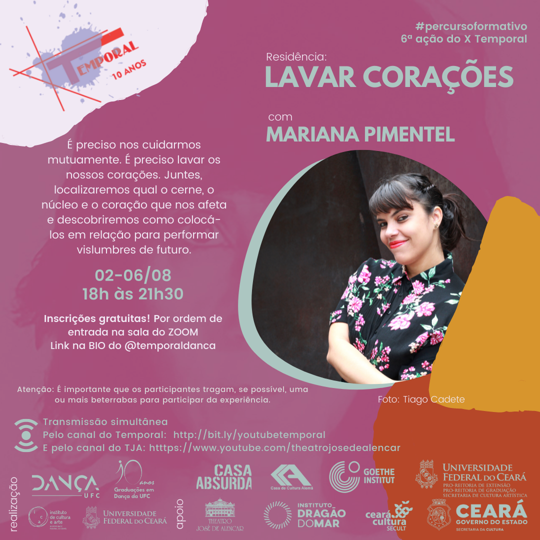 “Temporal Percurso Formativo”: Mariana Pimentel ministra residência com transmissão pelo canal do YouTube