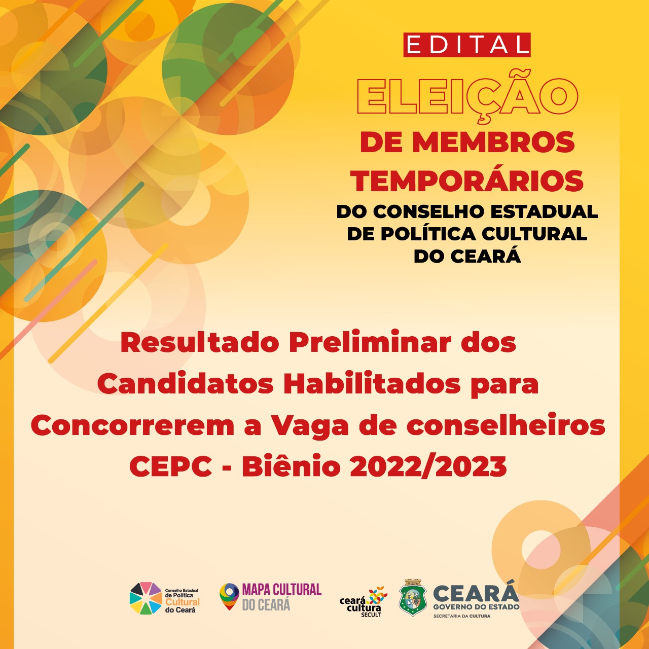 Eleições CEPC 2022/2023: Secult publica resultado preliminar