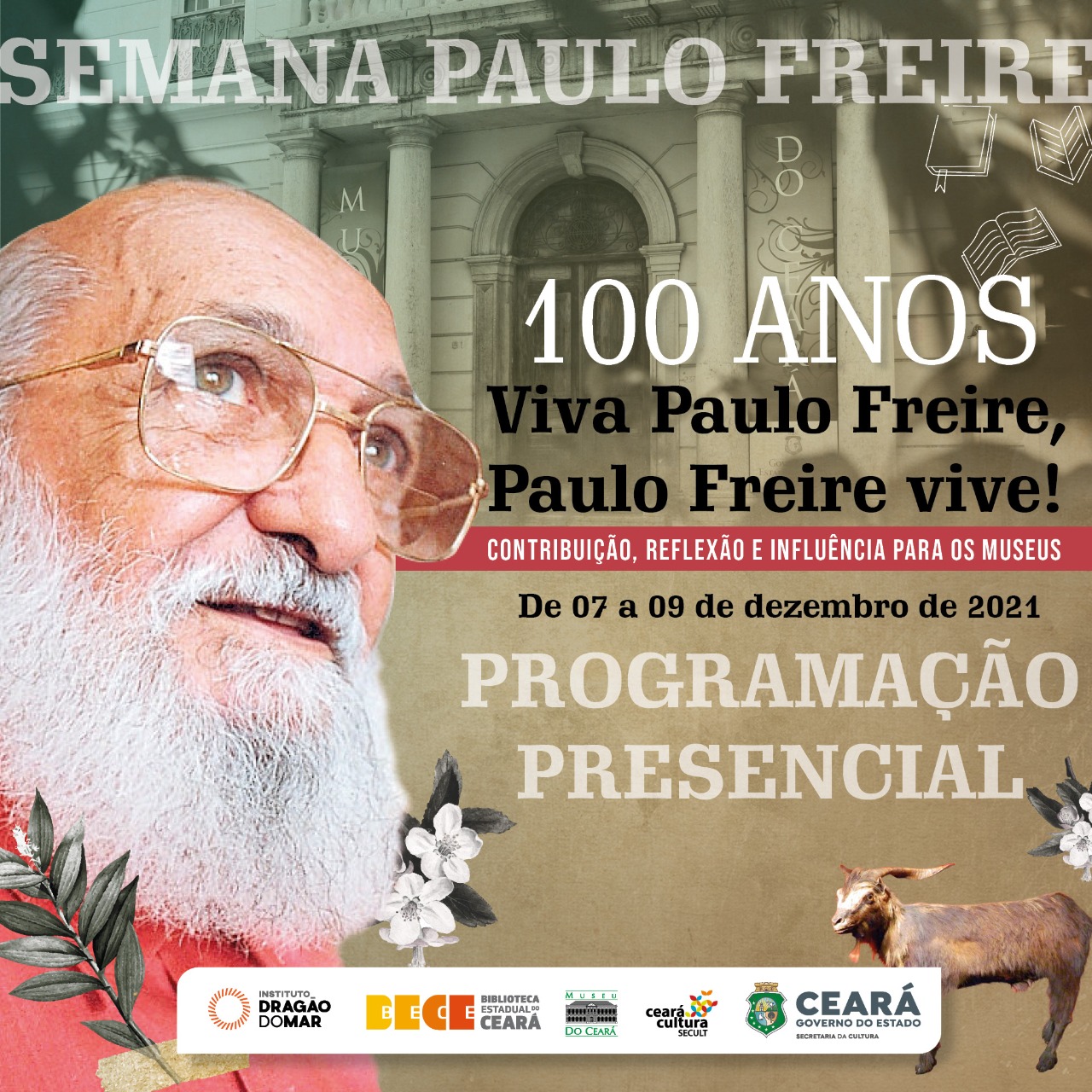 Museu do Ceará realiza semana em homenagem a Paulo Freire, um dos maiores nomes da Educação no Brasil