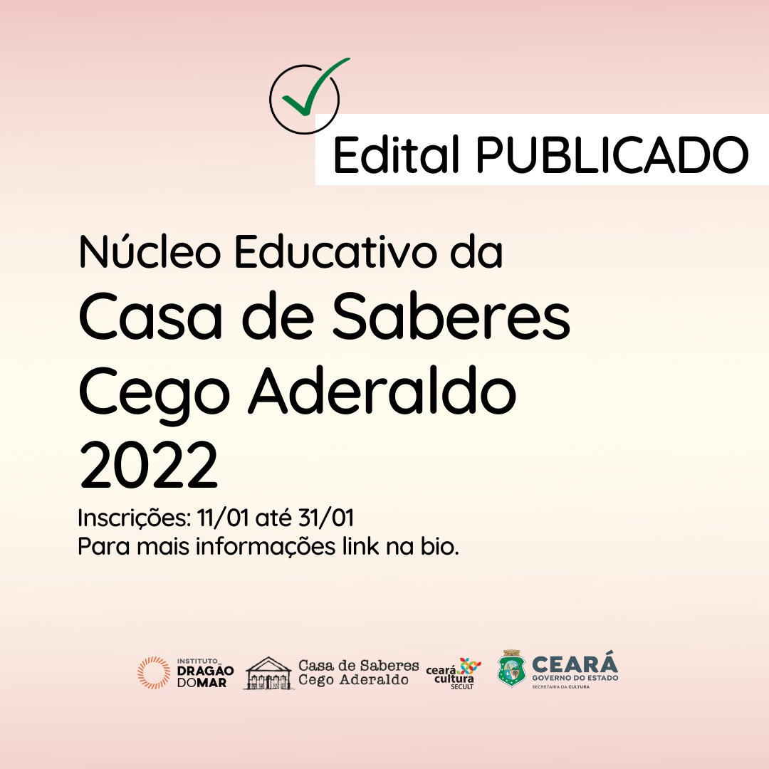 Casa de Saberes Cego Aderaldo abre inscrições para núcleo educativo