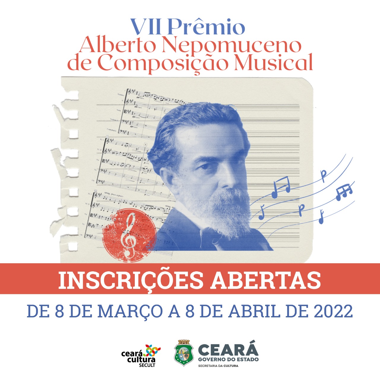 Secult Ceará abre inscrições para o VII Prêmio Alberto Nepomuceno de Composição Musical