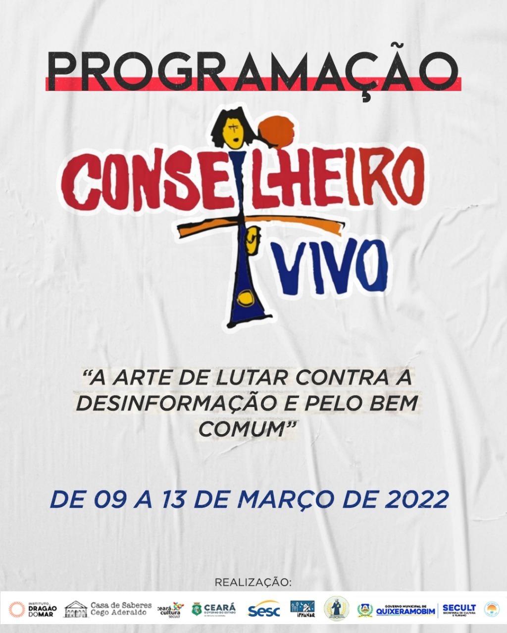 Em ação conjunta da Casa de Saberes Cego Aderaldo e instituições locais, programação de Conselheiro Vivo 2022 começa nesta quarta-feira (9)
