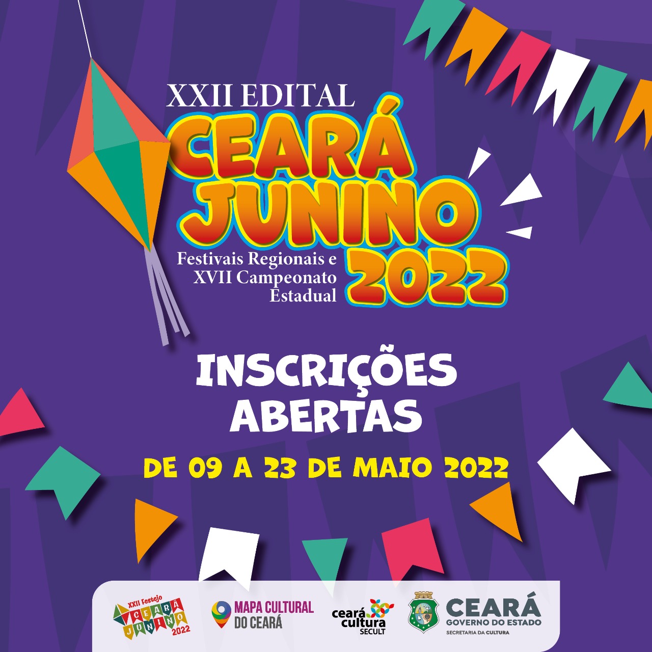 Secult CE abre inscrições para o XXII Edital Ceará Junino para os Festivais Regionais e XVII Campeonato Estadual Festejo Ceará Junino 2022 