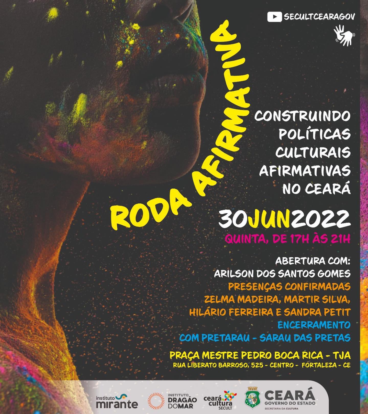 Secult Ceará realiza Roda Afirmativa no Theatro José de Alencar, nesta quinta, 30