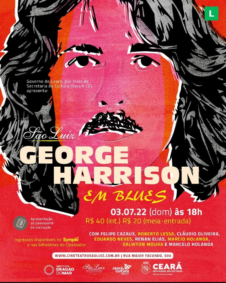 Em celebração ao beatle George Harrison, Cineteatro São Luiz recebe show especial no domingo, 3 de julho, 18h