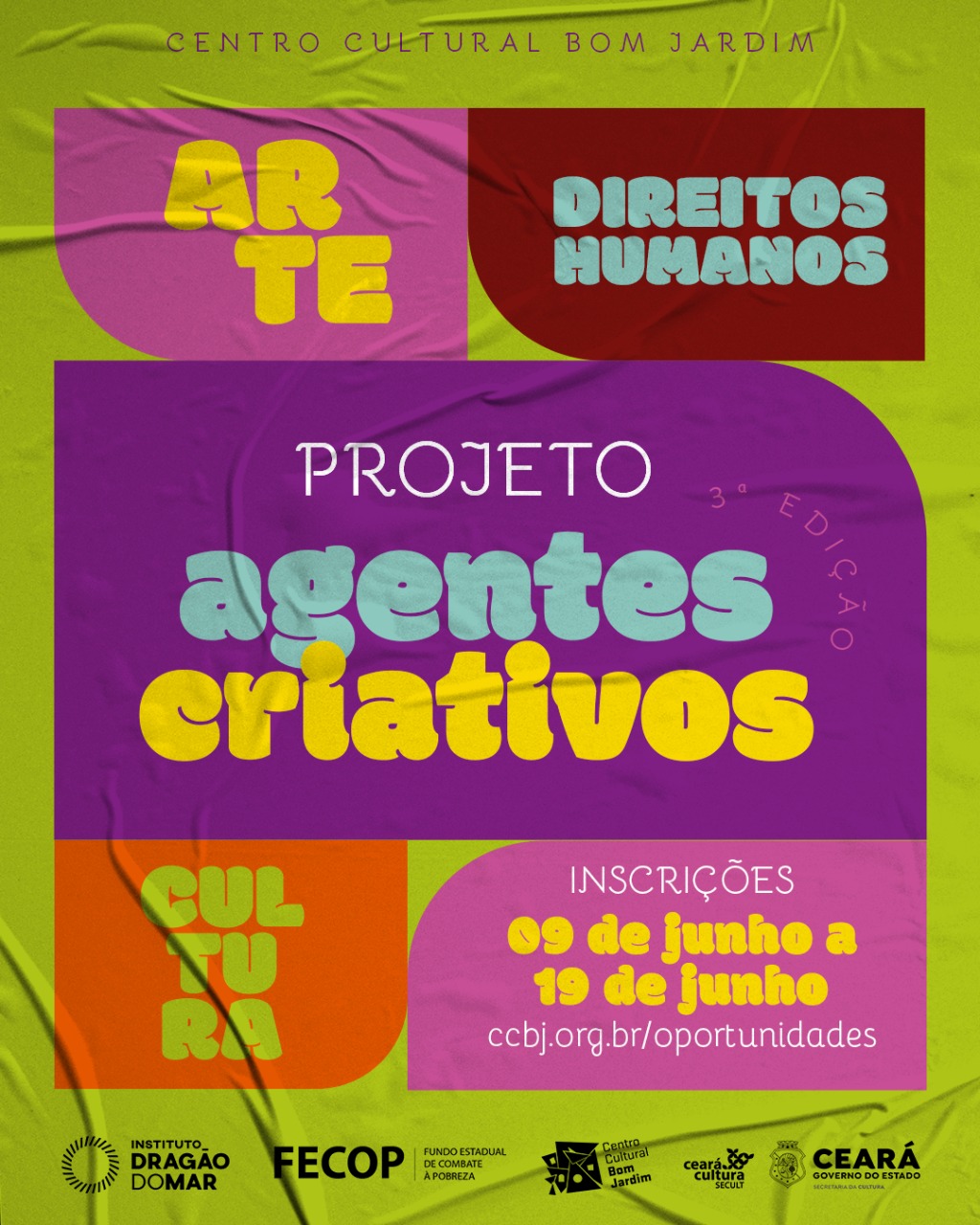 CCBJ divulga Chamada Pública para seleção de Agentes Criativos do Grande Bom Jardim