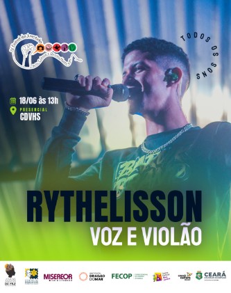 Rythellison Voz e Violão integra o Festival das Juventudes e a programação do CCBJ, que apresenta ações gratuitas, presenciais e virtuais