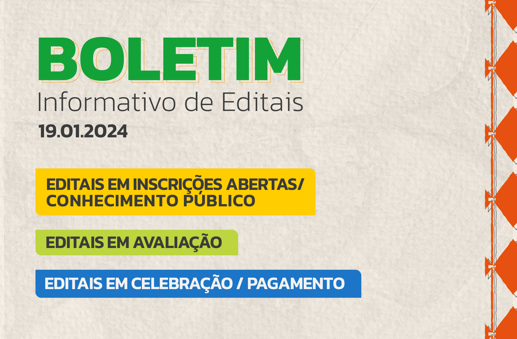 Confira o Boletim dos Editais da Secult Ceará | 19.01.2024