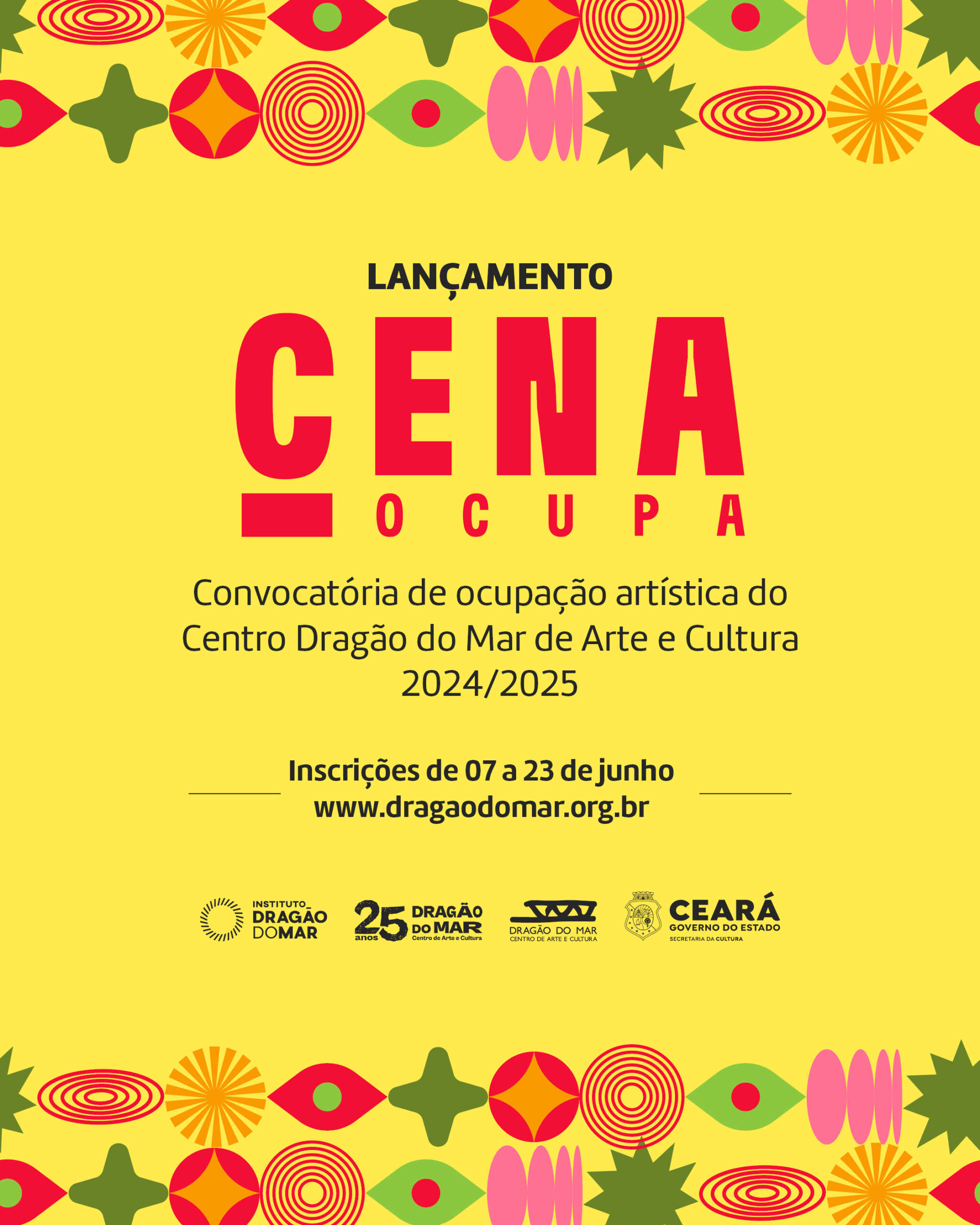 Inscrições abertas para a terceira edição do Cena Ocupa – convocatória de ocupação dos espaços do Dragão do Mar