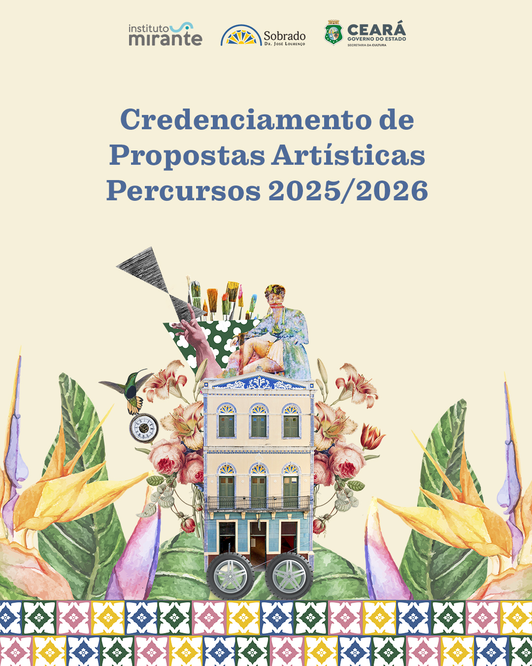 Inscrições abertas do credenciamento de propostas artísticas e culturais para compor a programação do Sobrado