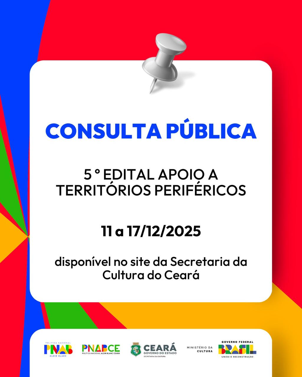 Ceará avança no segundo ciclo da PNAB e abre consulta pública do 5º Edital Territórios Periféricos