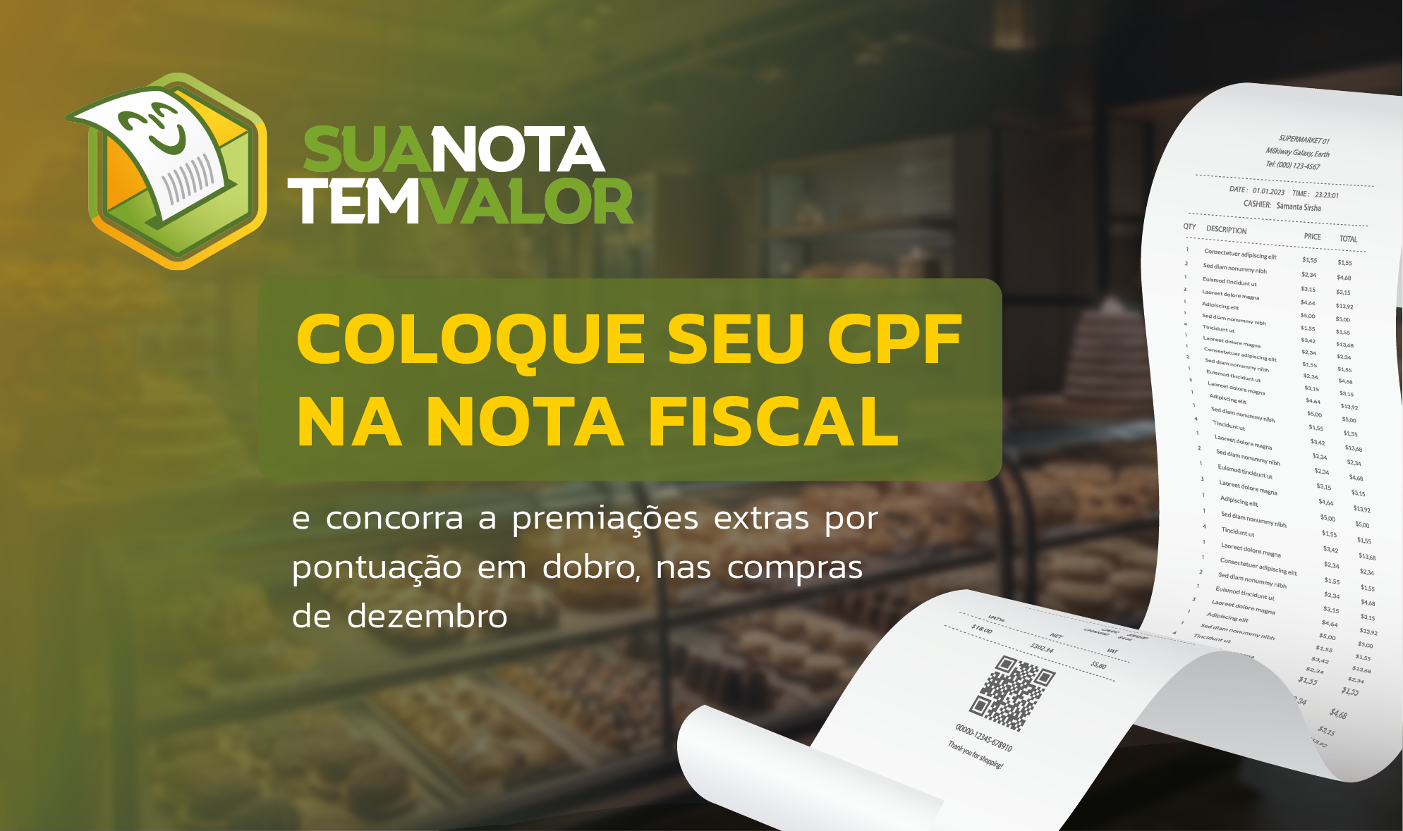 Sua Nota Tem Valor distribui premiações extras por pontuação em dobro, em dezembro