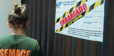 Semace embarga construção em falésia localizada em Quixaba