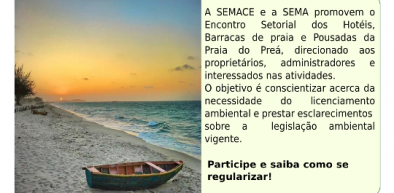 SEMA e Semace farão Encontro Setorial em Cruz