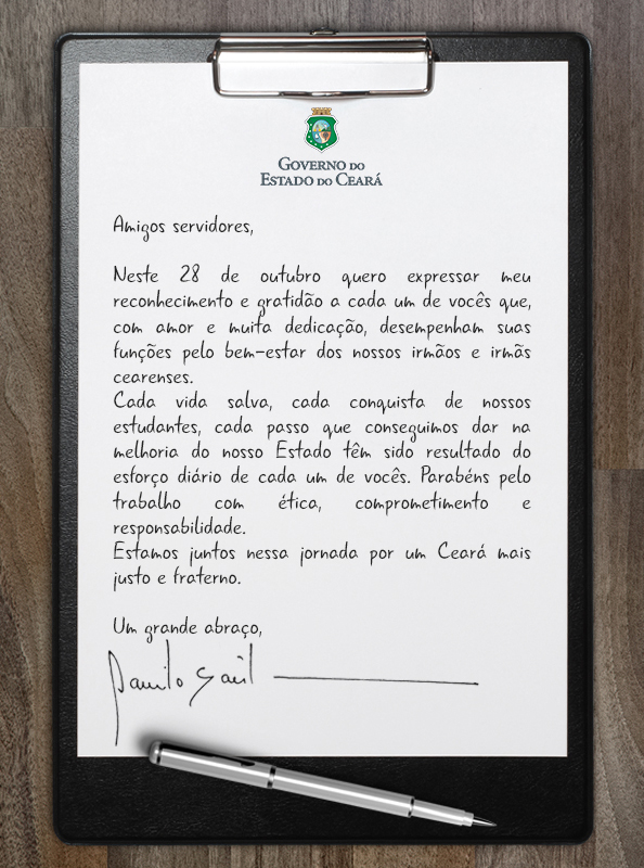 Carta do governador Camilo Santana aos servidores