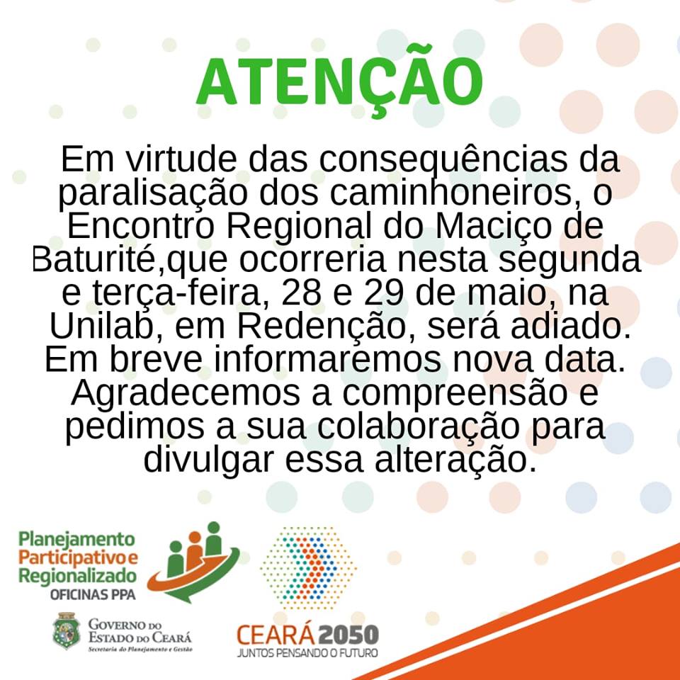 Adiado Encontro Regional da Região Maciço de Baturité