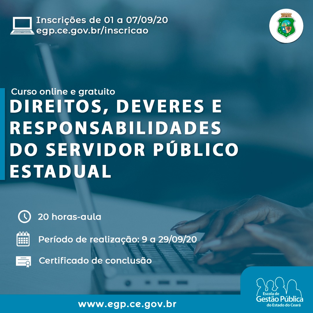 EGP oferta curso sobre Direitos, Deveres e Responsabilidades do Servidor Público Estadual