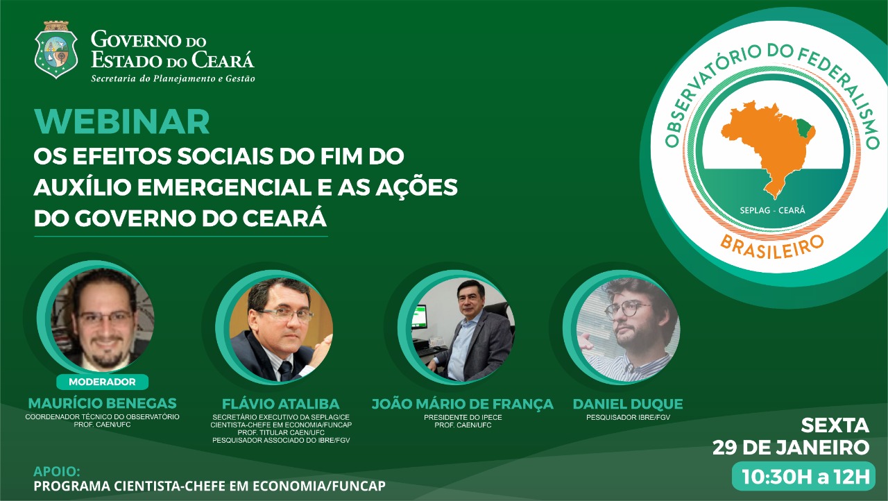 Webinar aborda impactos do fim do auxílio emergencial e as ações do Governo do Ceará
