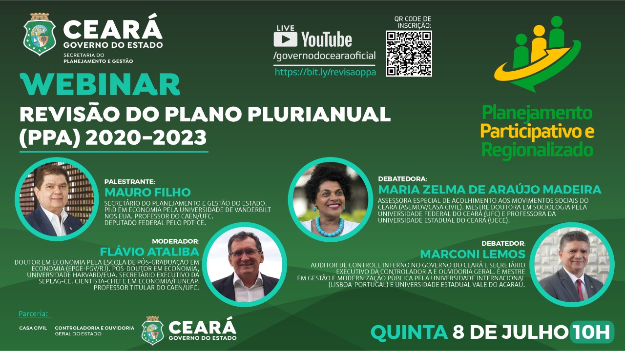 Governo fará revisão do Plano Plurianual – PPA 2020-2023 em plataforma virtual