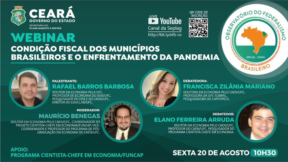 Condição fiscal dos municípios e enfrentamento da pandemia serão debatidos em webinar