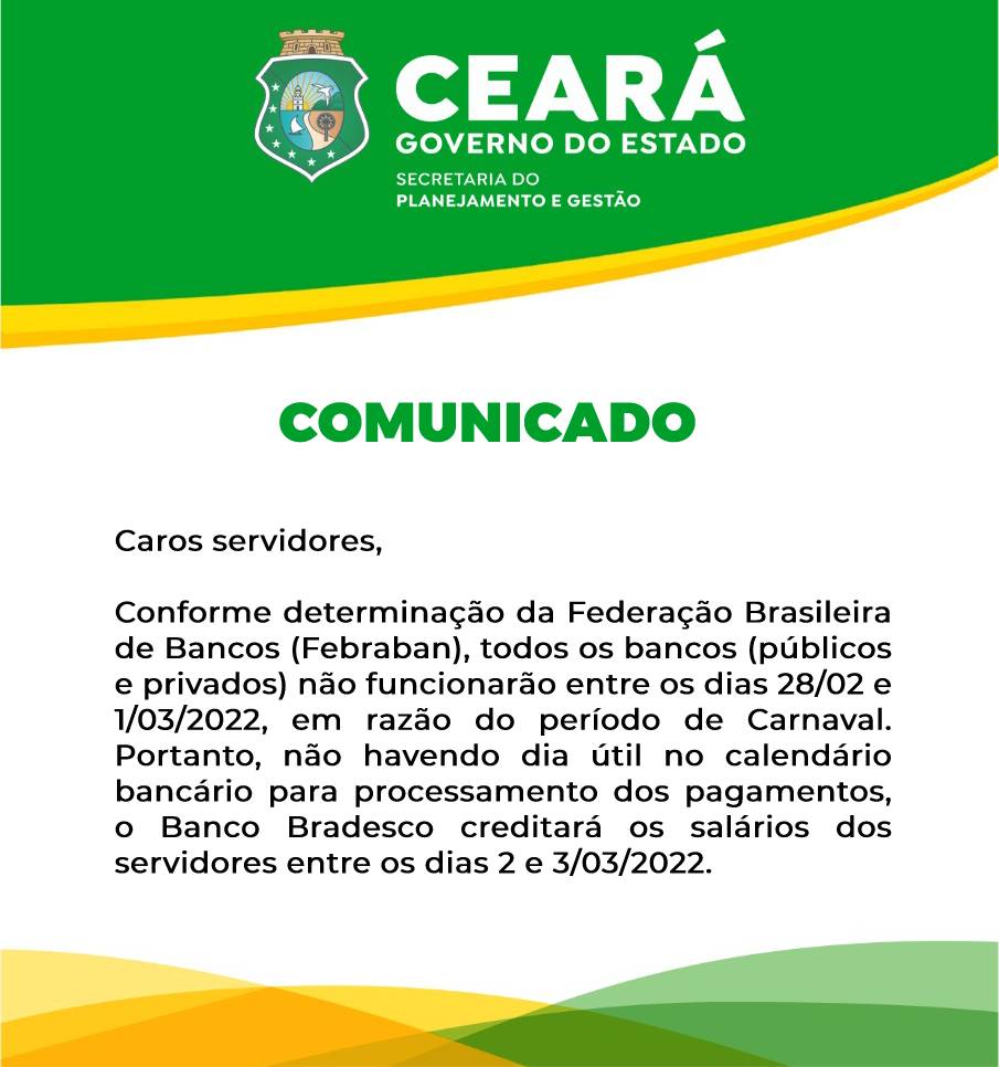 Funcionamento dos órgãos públicos no Carnaval