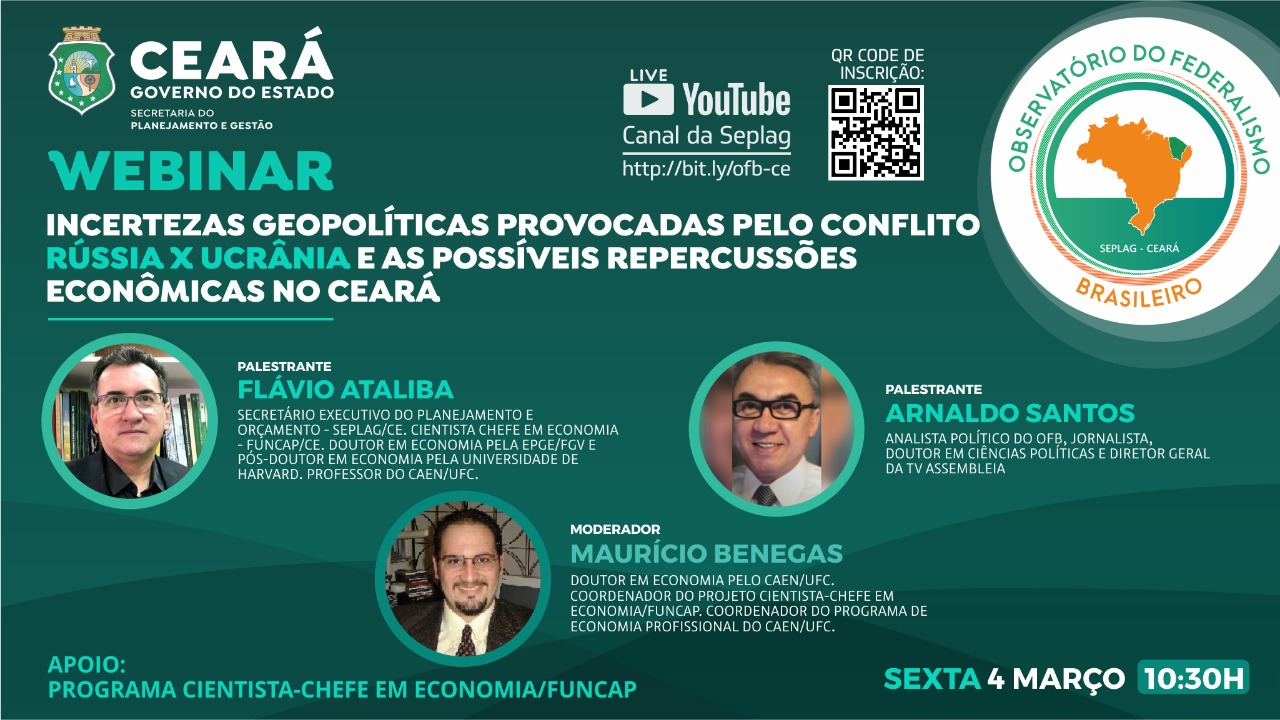 Webinar do OFB debate conflito entre Rússia e Ucrânia e os possíveis impactos na economia do Ceará