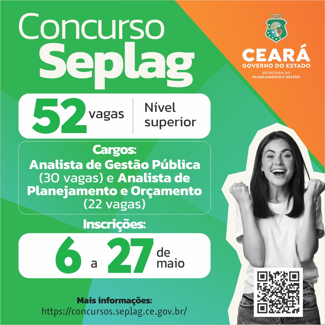 Governo do Ceará anuncia concurso com 52 vagas para a Seplag