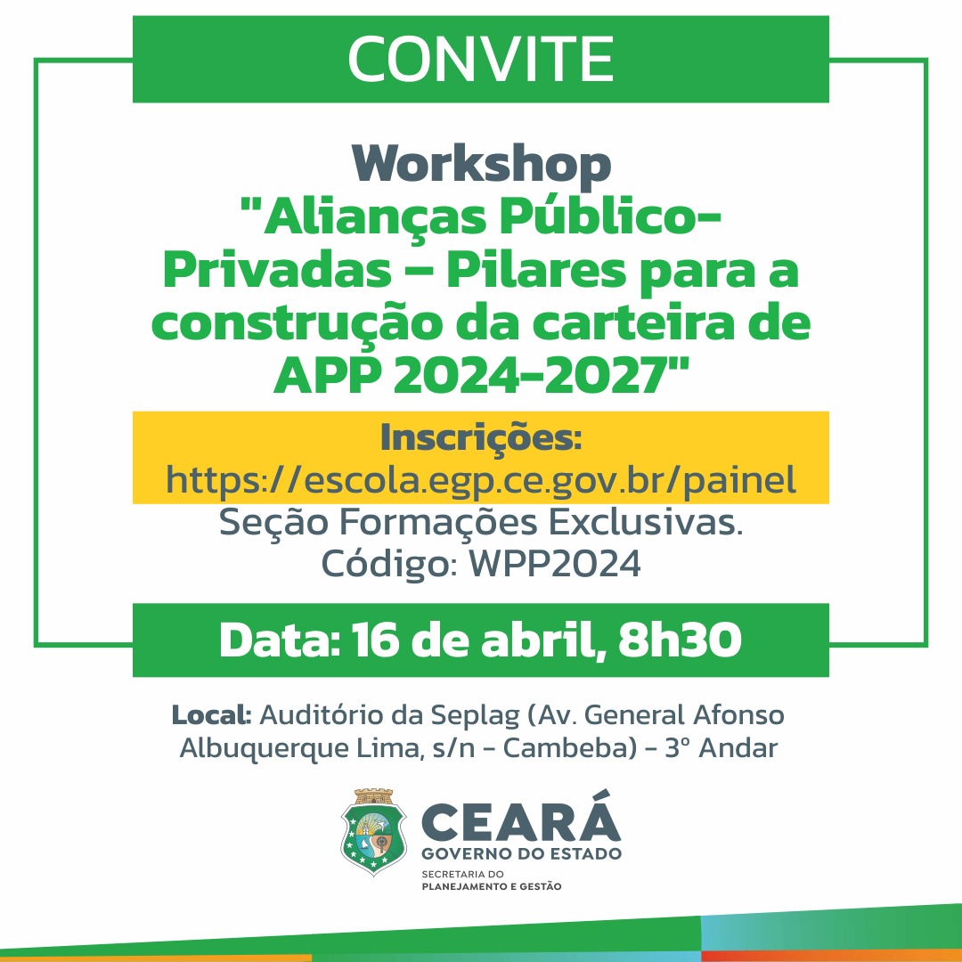 Inscrições abertas para workshop sobre Alianças Público-Privadas